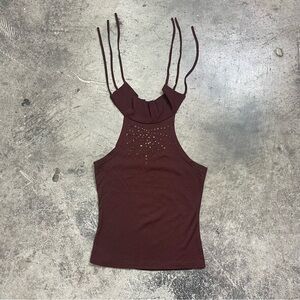 Y2K Elegant Brown Women's Top